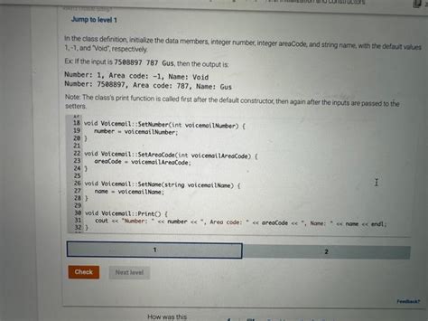 Solved Jump To Level 1 In The Class Definition Initialize Chegg