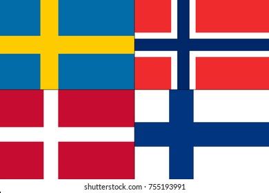 Set Flags Sweden Norway Denmark Finland Stock Vector (Royalty Free) 755193991 | Shutterstock