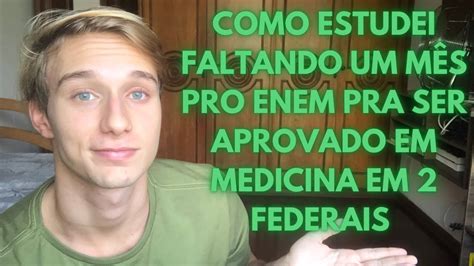 Como Estudar Faltando Um M S Pro Enem Youtube