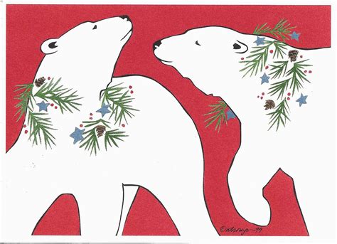 Polar Bears Christmas Card Silver Creek Press