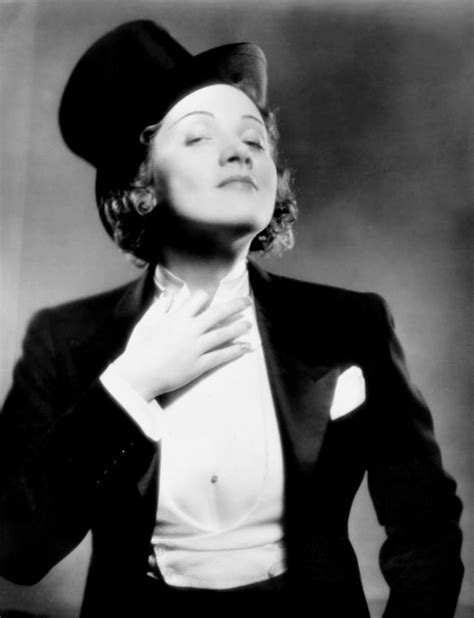 Marlene Dietrich As Amy Jolly Wearing A Mens Tuxedo With Top Hat In