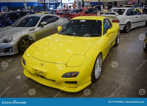 Yellow Mazda RX 7 FD3S In The Elite Showcase Editorial Stock Photo