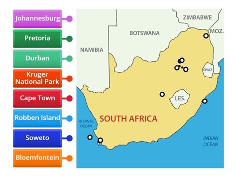 Map of South Africa - Labelled diagram