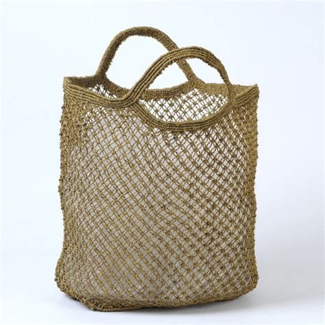 Jute Macrame Market Bag Olive Grey September