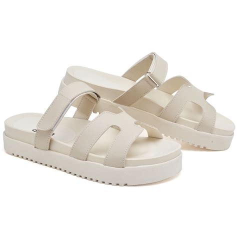 Sandália Papete Feminina Off white MONA 2054DB