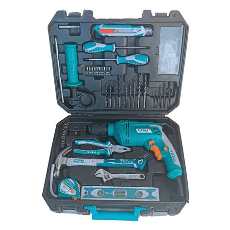 Perceuse 650W avec Jeu doutils de 101 Pièces Total Outillage Maroc