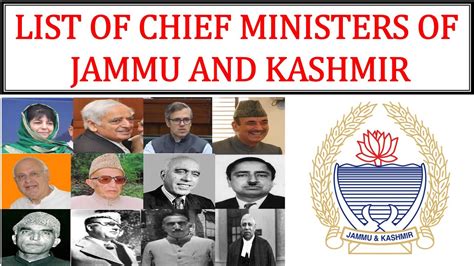 JAMMU AND KASHMIR CHIEF MINISTERS LIST YouTube