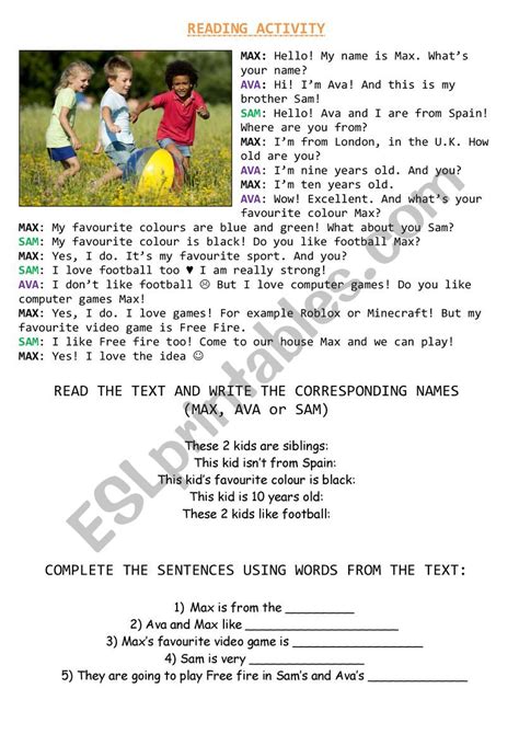 Reading activity (elementary) - ESL worksheet by germanto12