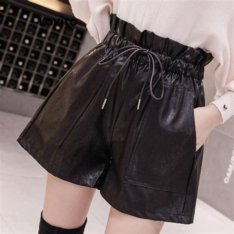 Lovito Shorts elegantes e lisos cordão para mulheres LNL59288