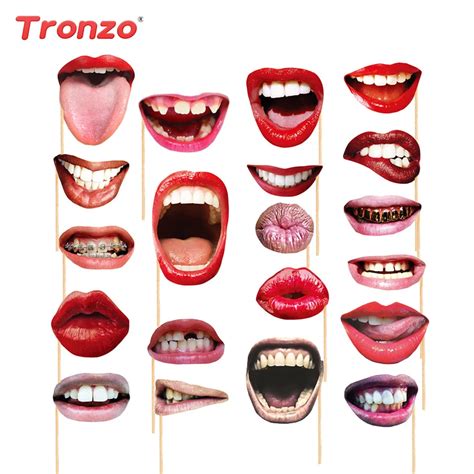 Tronzo 20pcs Funny Lip Mouth Photobooth Props Wedding Decoration Funny