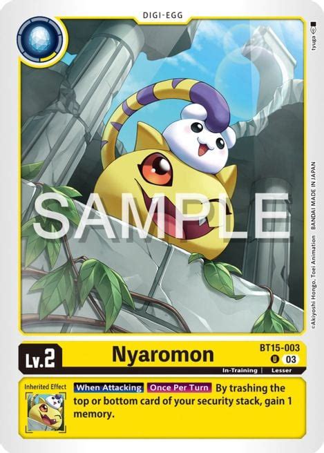 Nyaromon BT 15 Exceed Apocalypse Digimon CardTrader