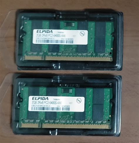 Yahooオークション 即決 Elpida製 2gb×2枚 合計4gb Ddr2 Pc2 6400s