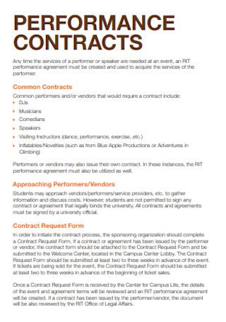 35+ SAMPLE Performance Contract Templates in PDF | MS Word