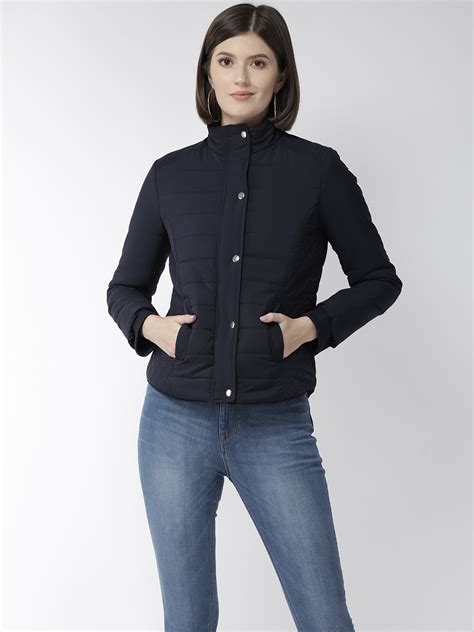 Buy Flying Machine Women Navy Blue Solid Padded Jacket Jackets For Women 10726702 Myntra