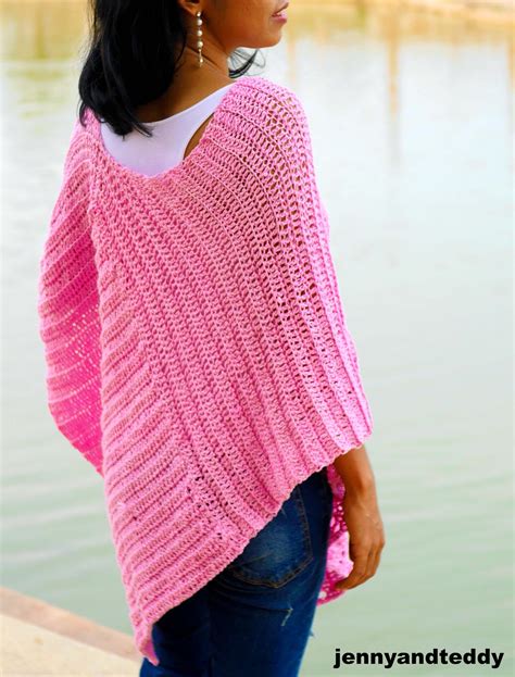 How To Crochet A Bobble Stitch Poncho Free Pattern Jennyandteddy