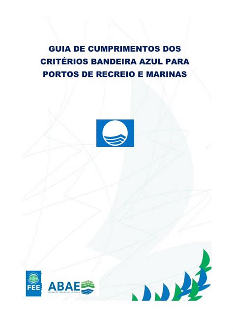 Pdf Guia De Cumprimentos Dos Crit Rios Bandeira Azul Para Portos De