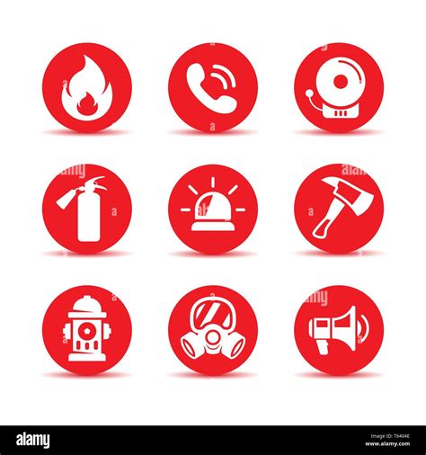 Conjunto De Iconos De Seguridad Contra Incendios Iconos De Emergencia