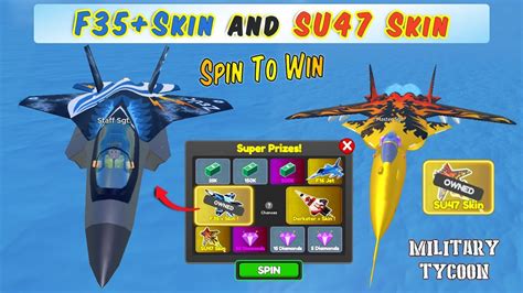 How To Get F35 Skin And SU47 Skin In Spin To Win Military Tycoon