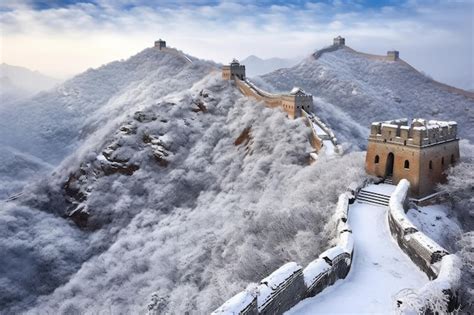 Premium AI Image | The great wall of china in winter