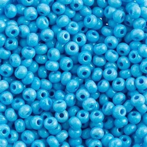 John Bead Czech Glass Seed Beads G Blue Terra Dyed Chalk Bead