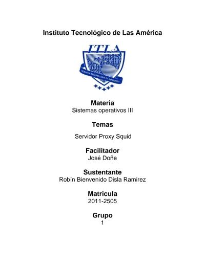 Instituto Tecnológico de Las América Materia Sistemas operativos III