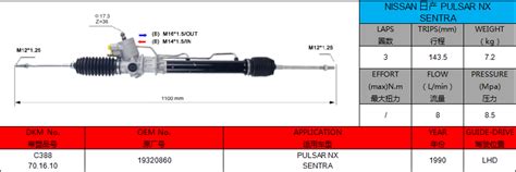 Supply Nissan Pulsar Nx Sentra Lhd Hydraulic Power Steering