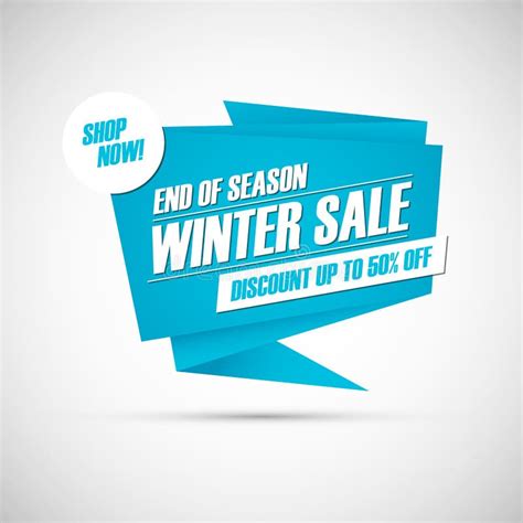 Winter Sale End Of Season Special Offer Banner Discount Up To 50 Off