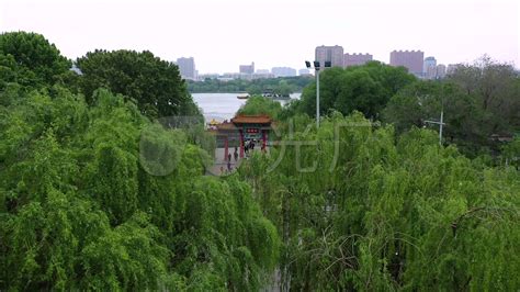 大明湖航拍济南济南地标超然楼3840x2160高清视频素材下载编号7484409实拍视频光厂vj师网