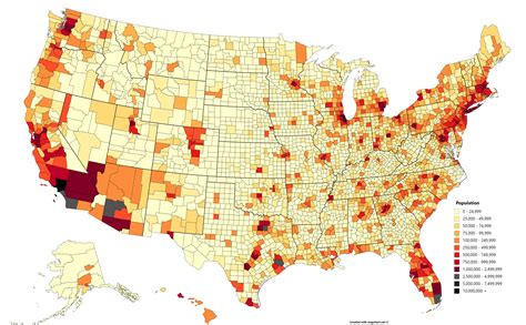 Population of the each US County [OC] [6900x4275] : r/MapPorn