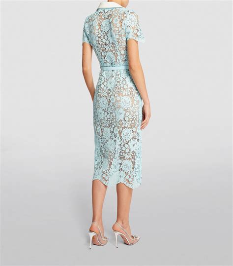 Womens Self Portrait Blue Lace Belted Midi Dress Harrods Uk