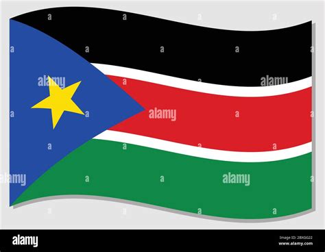 Waving Flag Of South Sudan Vector Graphic Waving South Sudanese Flag