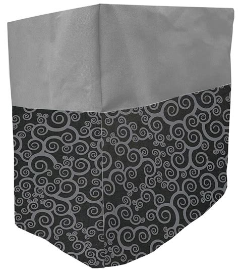 Canvas Black And Gray Scroll Damask Bread Machine Cover By Pennys Needful Things Gray