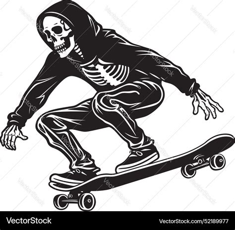 Ramp rattler skeleton on skateboard black logo Vector Image