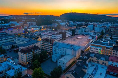 Kuopio, Finland, July 24, 2022: Sunset Panorama of Center of Fin ...