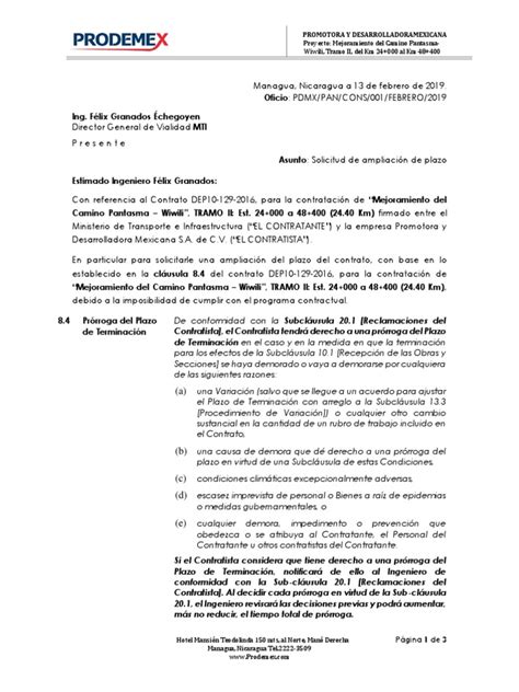 Solicitud De Ampliación De Plazo