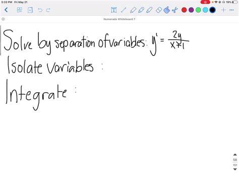 Solved 1 Point Solve The Following Differential Equation I Dy Y