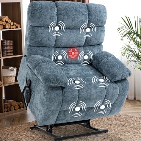 BedLuxury Lay Flat Recliner Power Lift Chair for Elderly with Massage ...