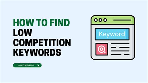 How To Find Low Competition Keywords With Larseo S Keyword Finder Larseo