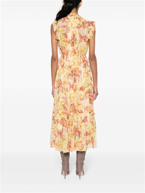 Zimmermann Matchmaker Floral Print Midi Dress Yellow Farfetch