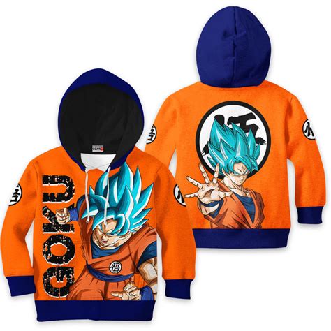 Goku Blue Kids Hoodie Anime Custom Merch Clothes - Gear Otaku