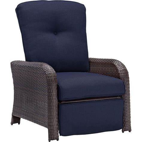 Hanover Strathmere All Weather Wicker Reclining Patio Lounge Chair With