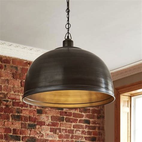 Brooklyn Vintage Metal Giant Dome Pendant Light Dark Pewter 23 5