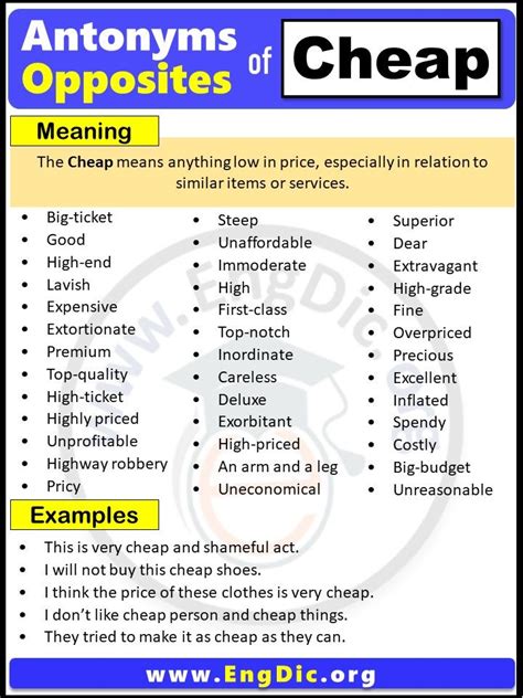 An Info Sheet Describing The Types Of Opposites And Opposites In Order