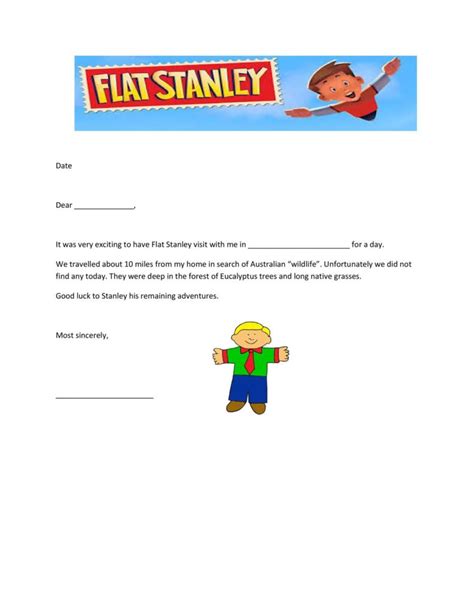 Flat Stanley Templates Letter Examples Templatelab