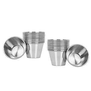 Tezzorio Pack Stainless Steel Sauce Cups Oz Commercial Grade