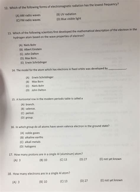 Solved 12 Which Of The Following Forms Of Electromagnetic