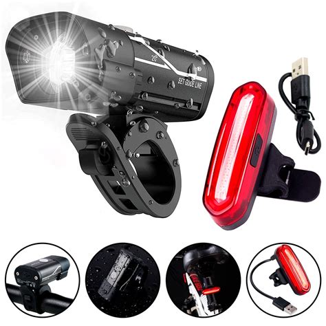 Kit Farol Bike Frontal Pisca Led Traseiro Usb Recarregável no Shoptime