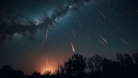 A Noite Das Estrelas Chuva De Meteoros Brilhar No C U Da Serra Da