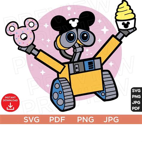 Wall E Snacks Vector SVG WALL E Svg Disneyland Ears SVG Ve Inspire