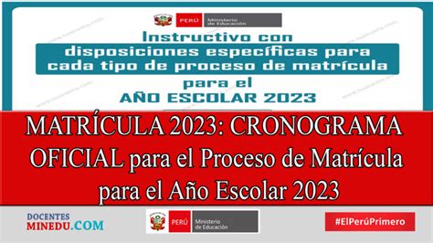 Matr Cula Cronograma Oficial Para El Proceso De Matr Cula Para El